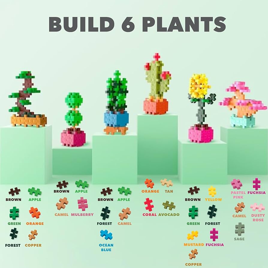 Amazon.com: PLUS PLUS Playful Plant Packets, 3D Puzzle Building