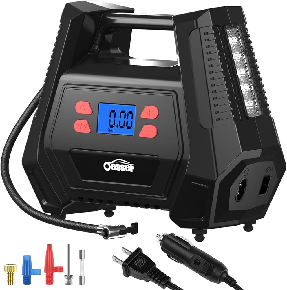 Amazon | Oasser 空気入れ 電動エアコンプレッサー AC100v DCの2種電源