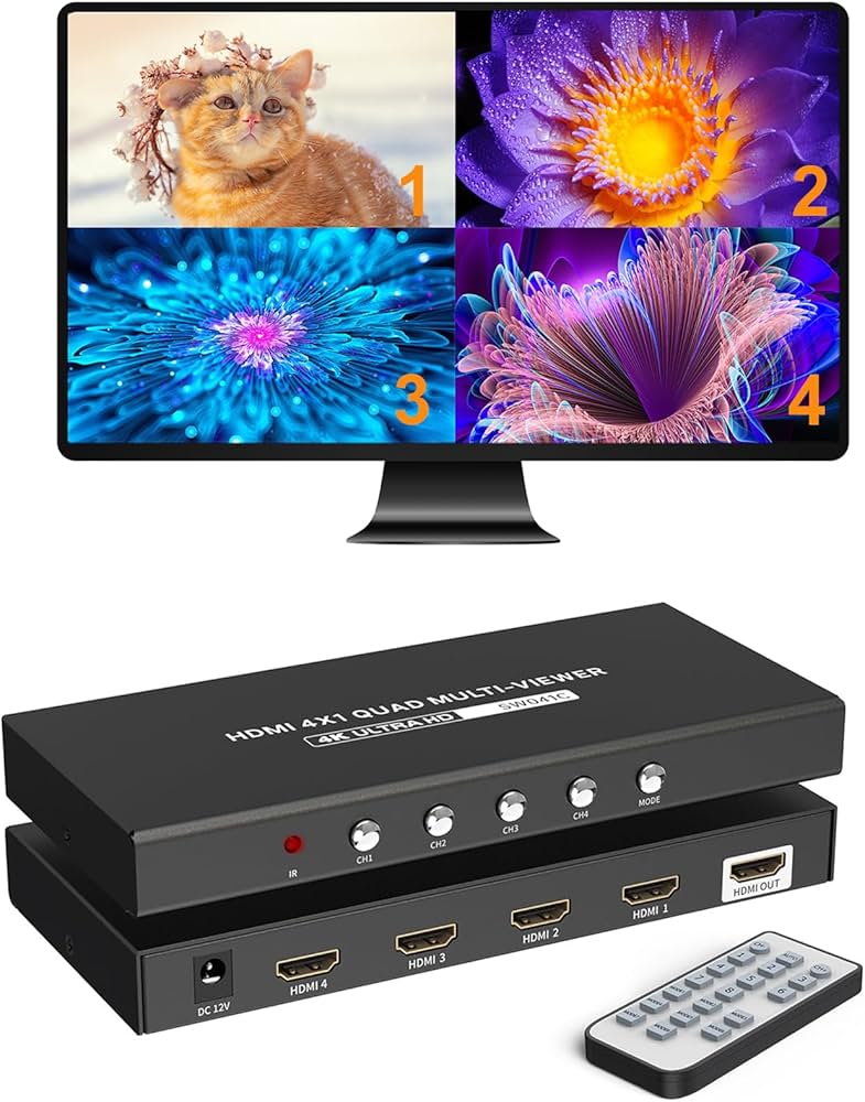 Amazon.com: Arvitek 4K HDMI Multi-Viewer Switch 4x1, 4K@30Hz Quad