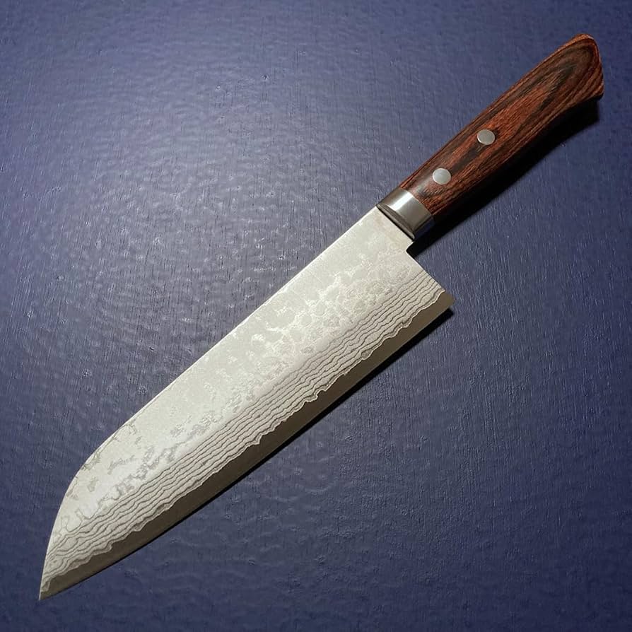 Amazon | 訓平作 三徳包丁 170mm 彩流 マホガニー柄 積層ダマスカス V