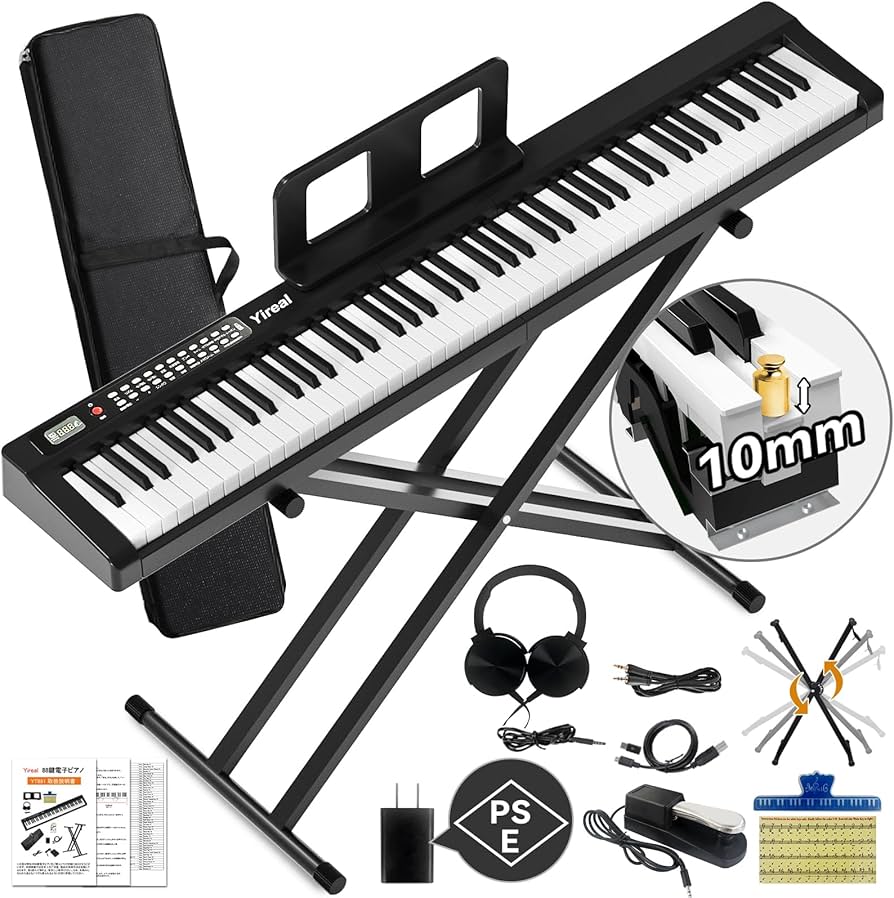 Amazon | 電子ピアノ 【PSE＆CE認証済電子ピアノスタンドセット