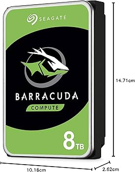 Seagate BarraCuda 8TB, Internal Hard Drive, 3.5 Inch, SATA, 6GB/s