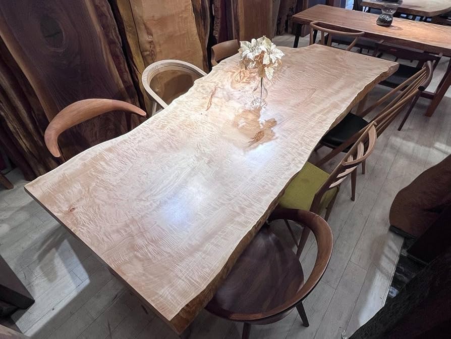 Amazon｜白栃（トチ） 全面杢 一枚板 2400×700-940-830×60 232006