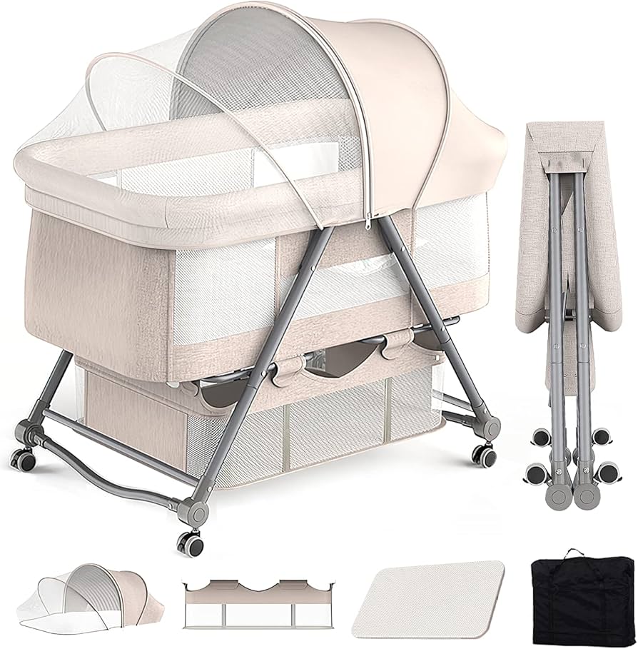 Amazon.co.jp: UBRAVOO ベビーベッド ゆりかご 折りたたみ 組み立て