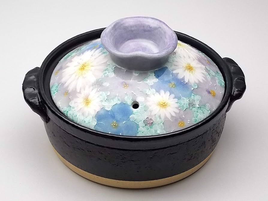Amazon｜工房ゆずりは 花友禅 IH対応6号土鍋 (1人〜2人) 手造り