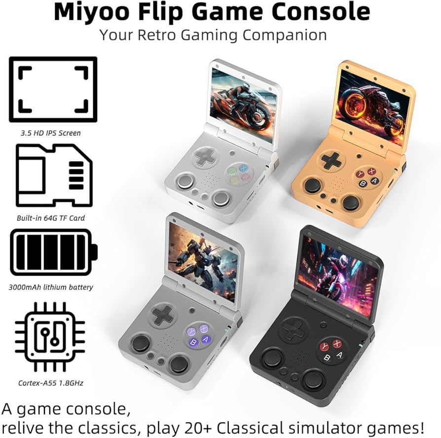 Amazon.com: Miyoo Flip V 2 Retro Game Console,3.5 Inch IPS Classic