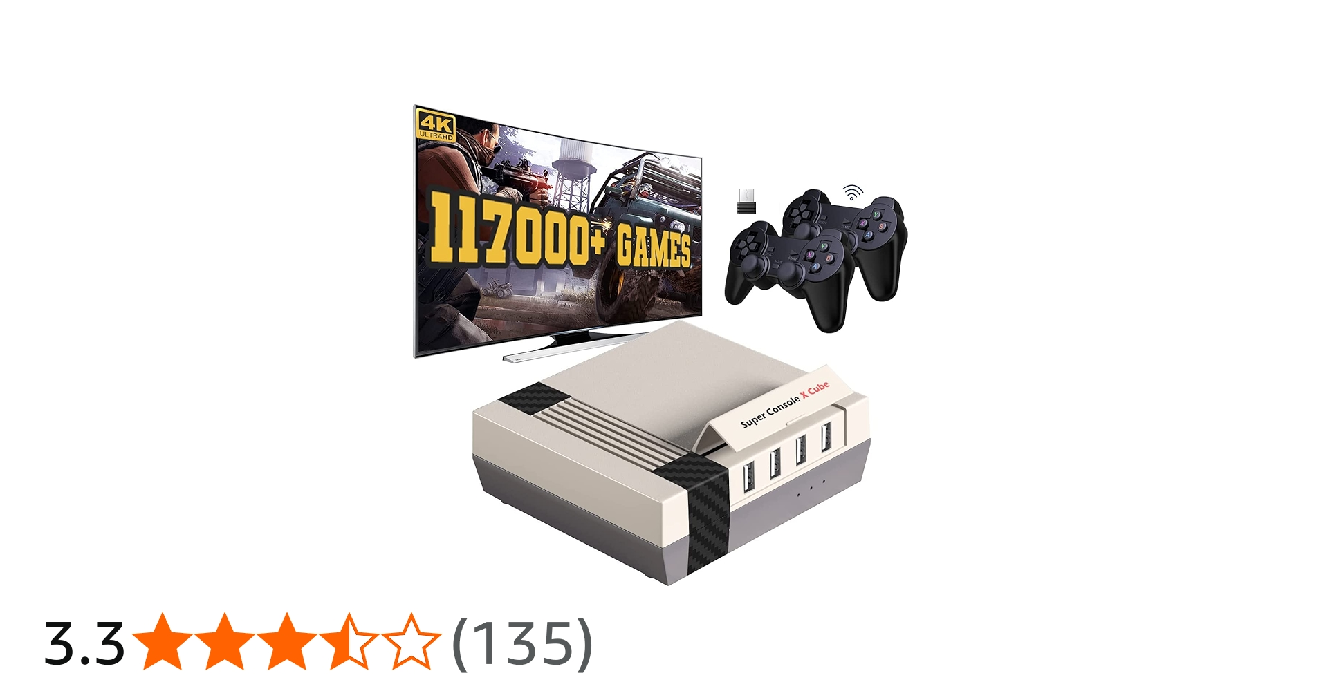 Kinhank Retro Game Console 256G, Super Console X Cube Video Games