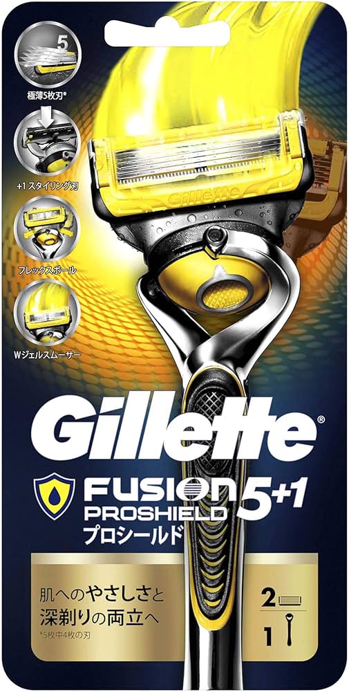 Amazon.co.jp: ジレット プロシールド 髭剃り 本体+替刃2コ付