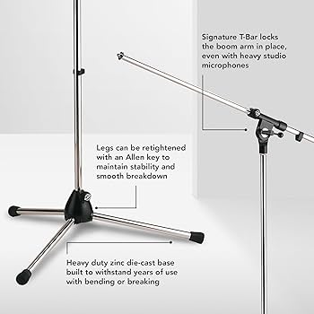 Amazon.com: K&M König & Meyer 21020.500.02 Tripod Microphone Stand