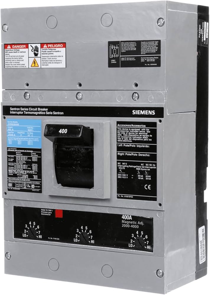 SIEMENS JXD63B400 Breaker JD6 3P 600V 400A FX, Black - Amazon.com