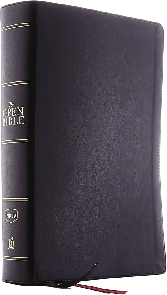 The NKJV, Open Bible, Black Leathersoft, Red Letter, Comfort Print