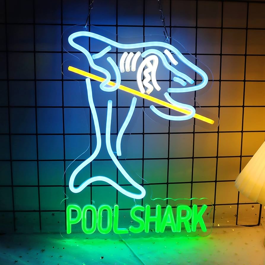 Amazon.com: Vinray Pool Shark Billiards Neon Sign for Game Room