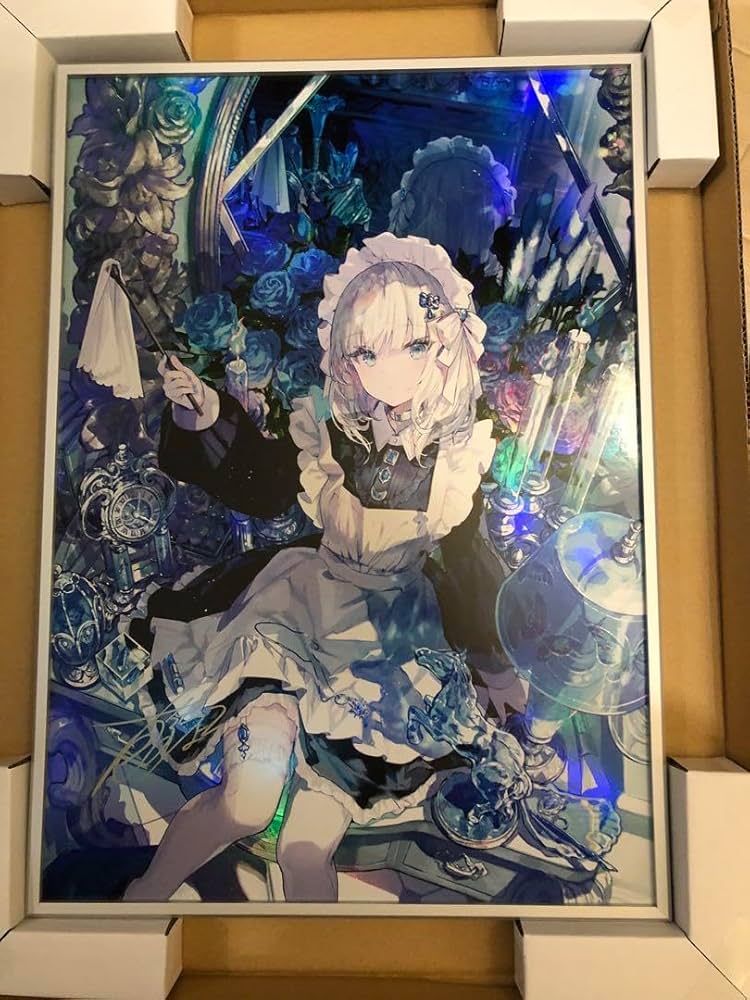 メイドと青透館 直筆サイン入りオーロラアートA3藤ちょこ