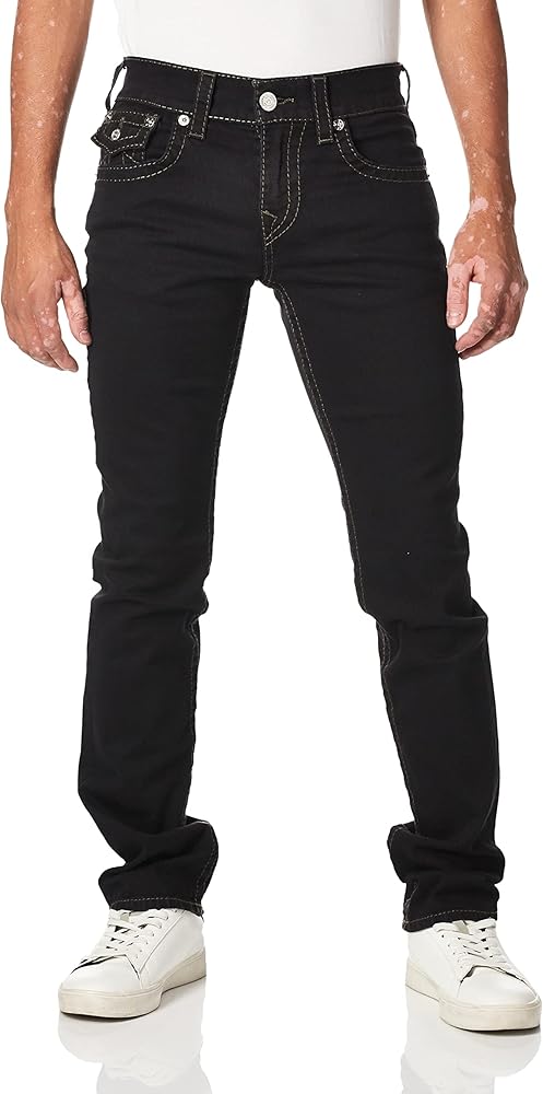 True Religion Men's Ricky Big T Straight Leg Jean with Back Flap
