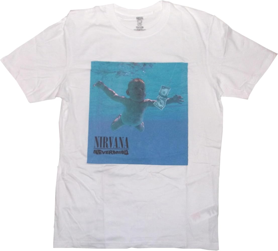Amazon | [マンブルズ] ニルヴァーナ Tシャツ NEVERMIND 白 正規品