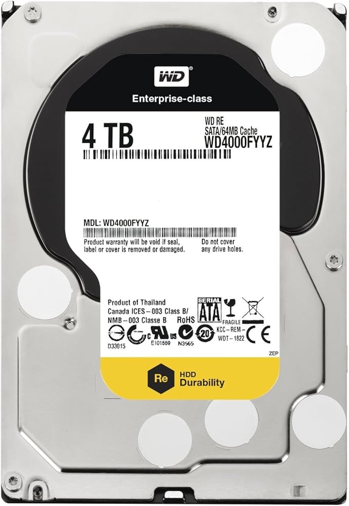 Amazon.com: Western Digital 4TB 3.5 Inch SATA III, 7200 RPM, 64 MB