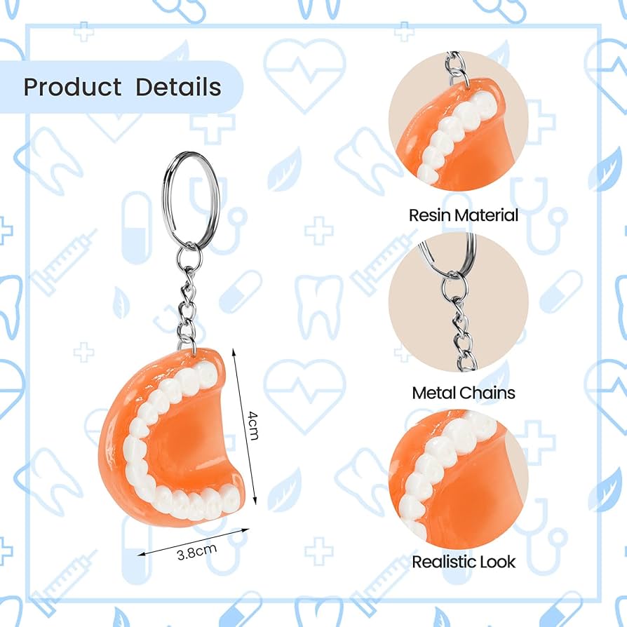 Amazon.co.jp: ZIIVARD 8ピース 歯 樹脂キーホルダー おもしろ 模造