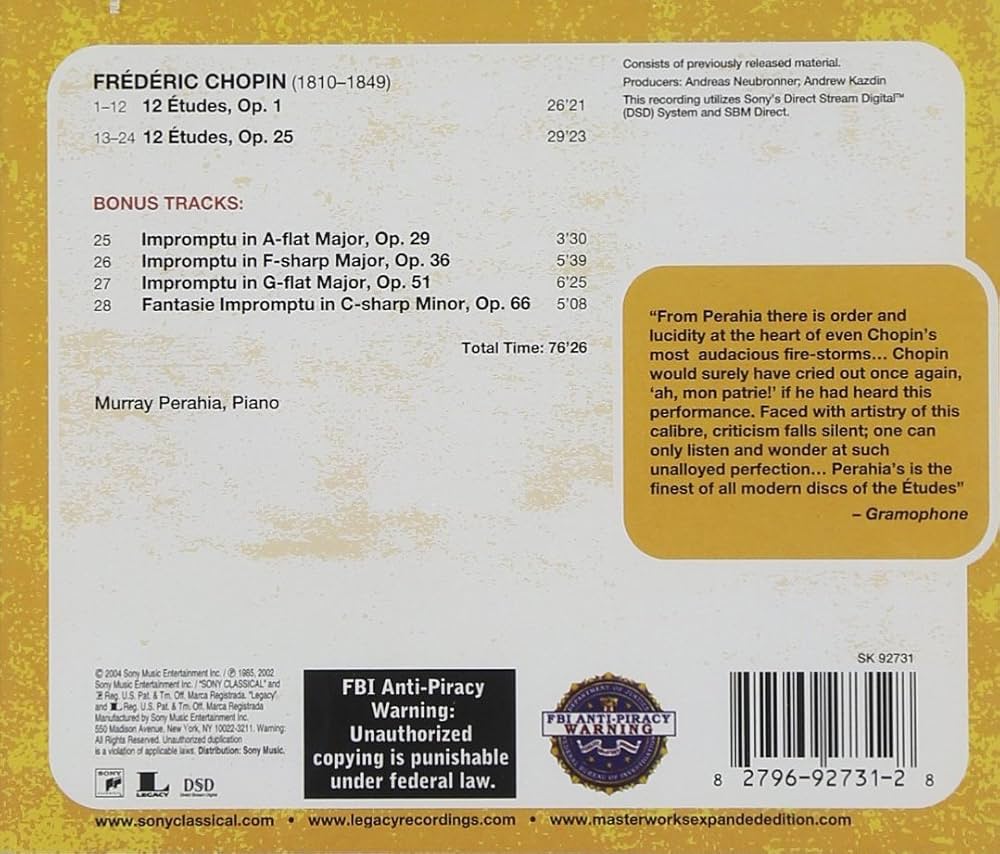 Murray Perahia - Chopin: 24 Études, Op. 10 & Op. 25 [Expanded