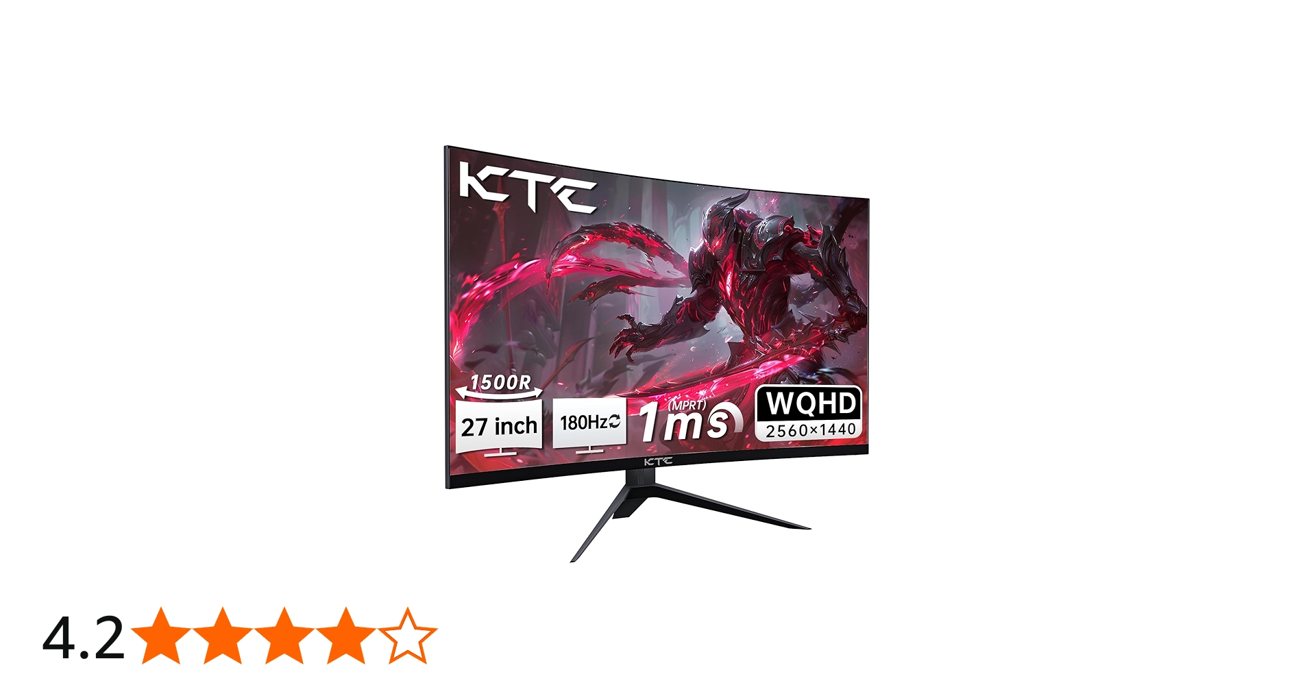 Amazon.co.jp: KTC 27インチ WQHD 180Hz 1ms カーブゲーミングモニター