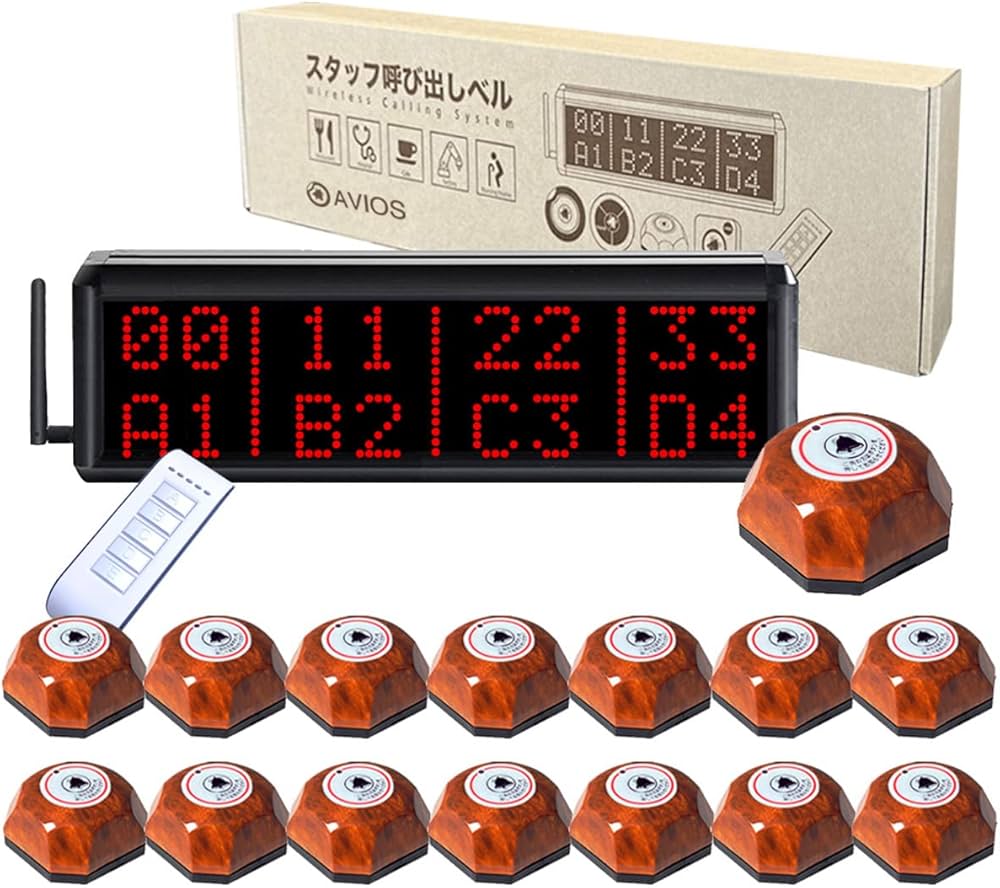 Amazon.co.jp: 飲食店 呼び出しベル ワイヤレスチャイム 8番号表示