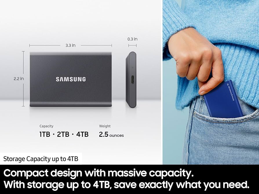 Amazon.com: Samsung T7 Portable SSD, 2TB External Solid State