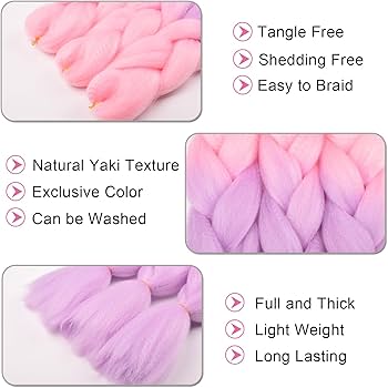 Amazon.com : BACANA Pink Ombre Braiding Hair Light Pink/Light