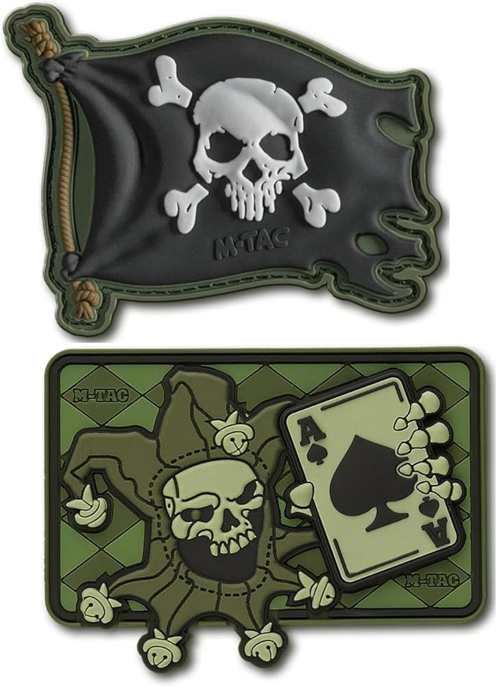 Amazon.com: M-Tac Morale Patch Jolly Roger Pirate Flag + Joker