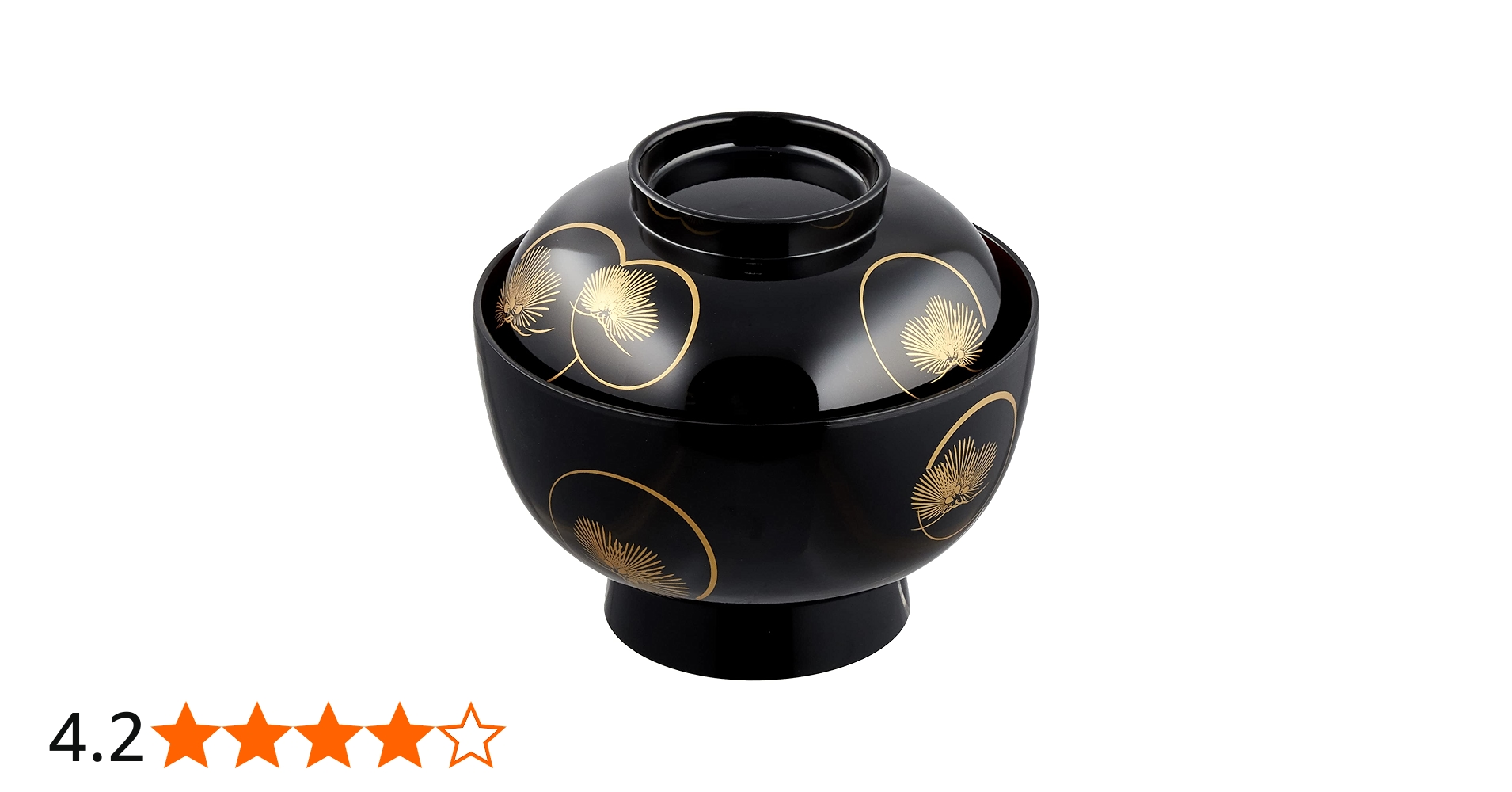 Amazon.co.jp: まえじゅう漆器 雑煮椀 光輪松 黒内朱 伝統工芸 山中