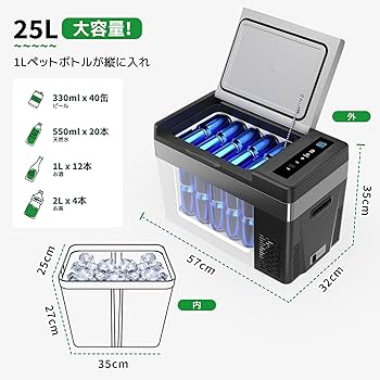 Amazon.co.jp: F40C4TMP 車載冷蔵庫 25L -22℃～10℃ 急速冷凍