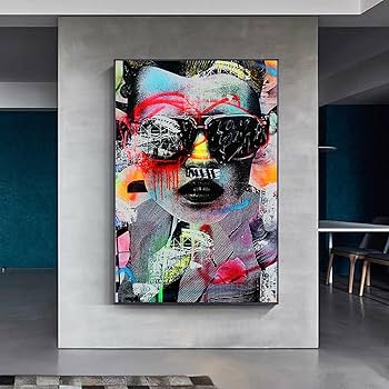 Amazon.co.jp: 現代のポップアートカラフルな絵画美容グラフィティ