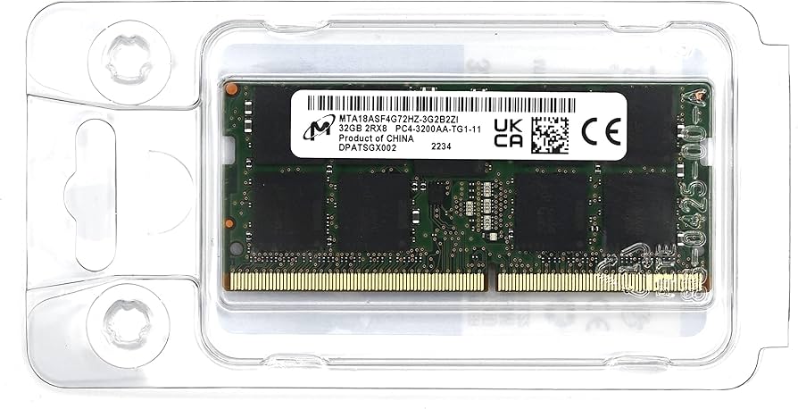Micron 32GB DDR4 ECC Laptop RAM 3200MHz PC4-25600 SoDimm