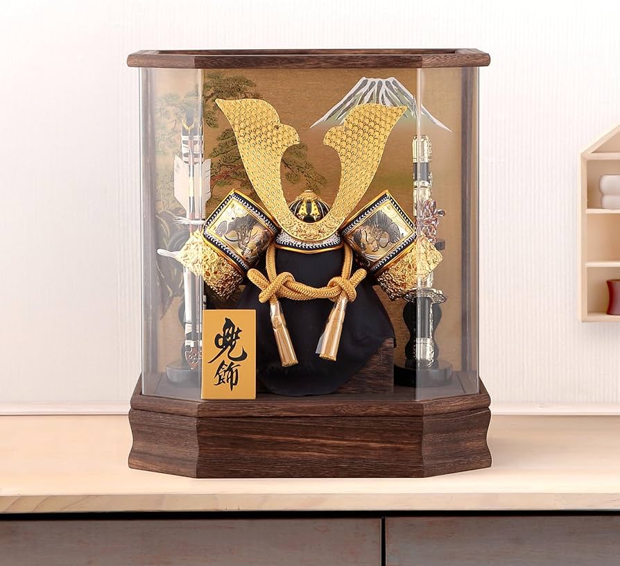 Amazon.co.jp: 五月人形 コンパクト おしゃれ 兜 アクリル ケース 六角