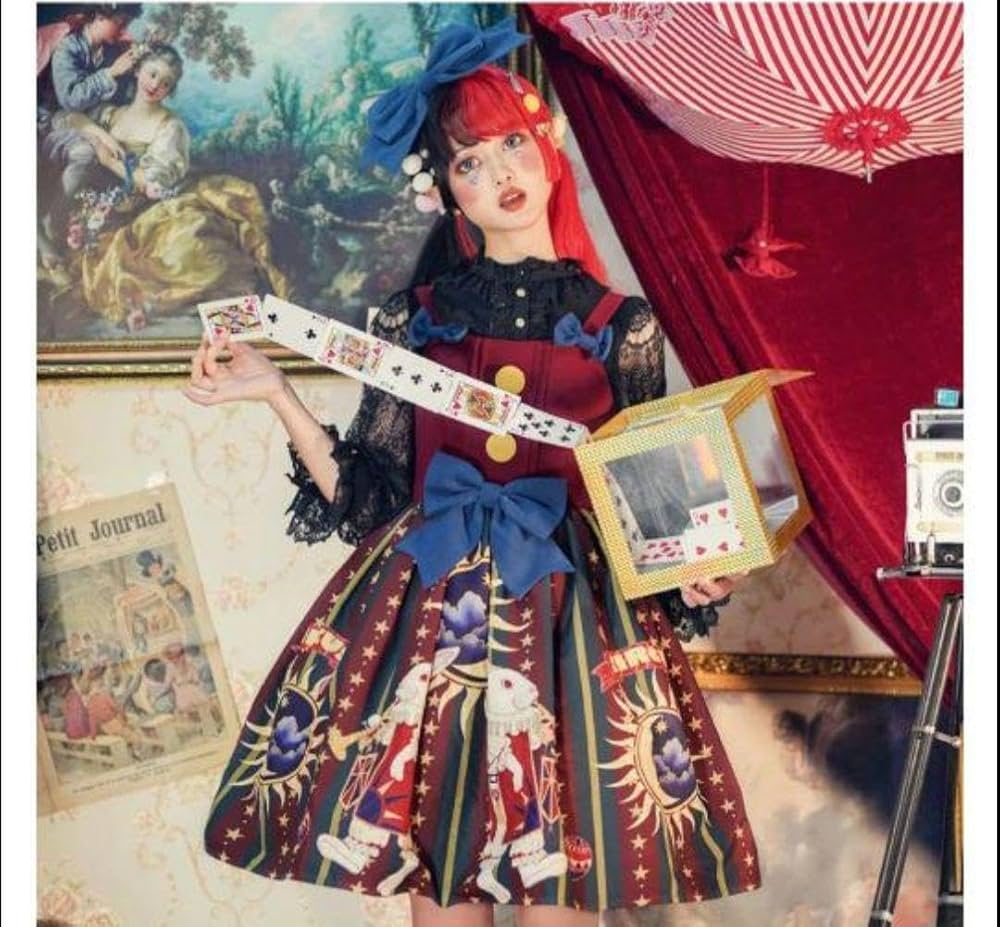 Amazon.co.jp: き 海外ロリータ ワンピース サーカス ウサギ柄