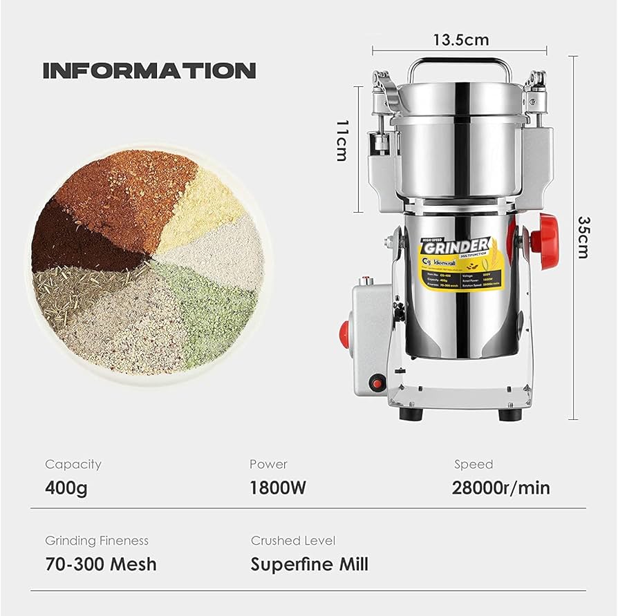 Amazon.co.jp: CGOLDENWALL 400gハイスピードミル 家庭用小型強力製粉