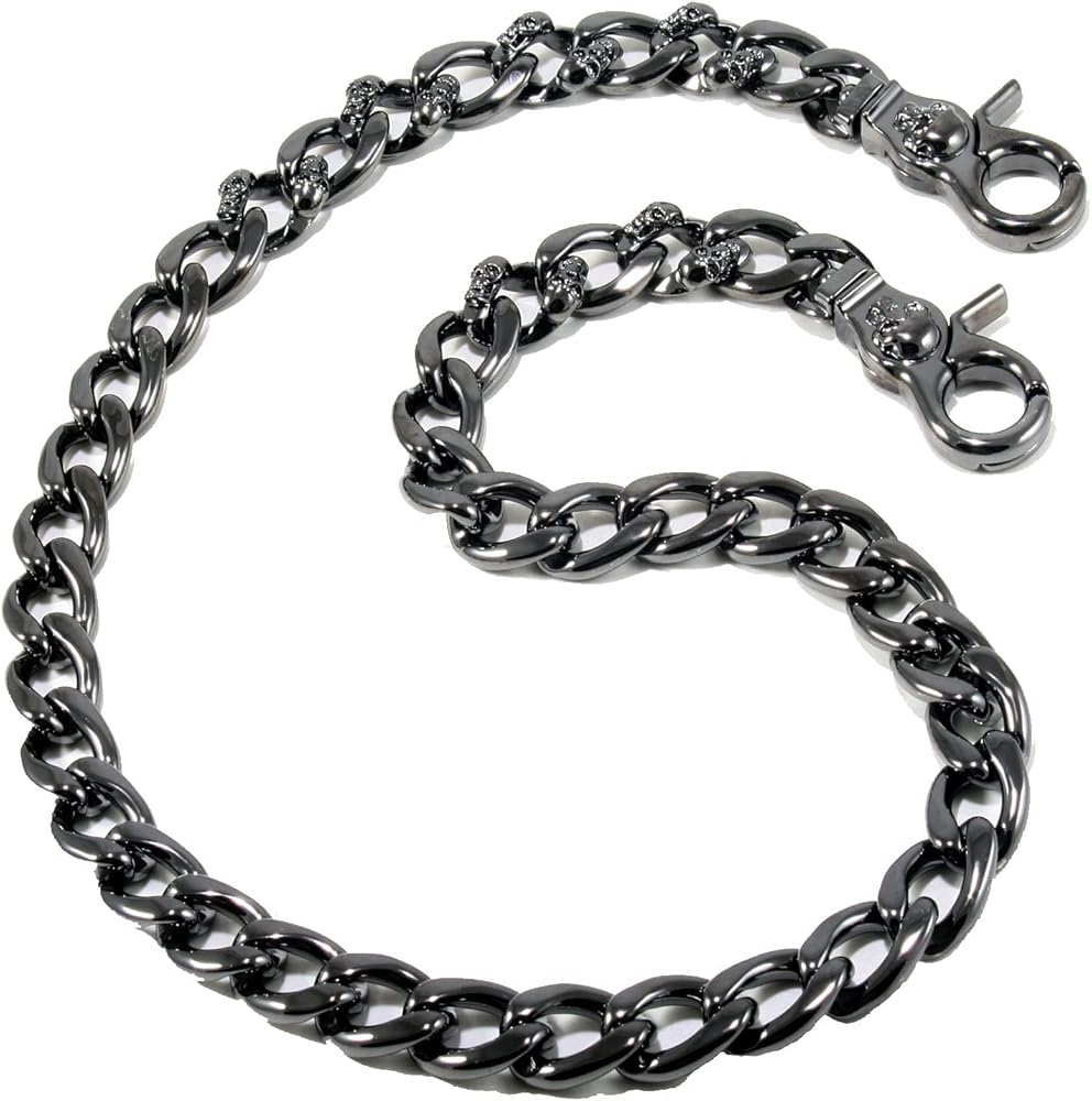 Double K Strong Skull Spike Key Jean Wallet Chain (21