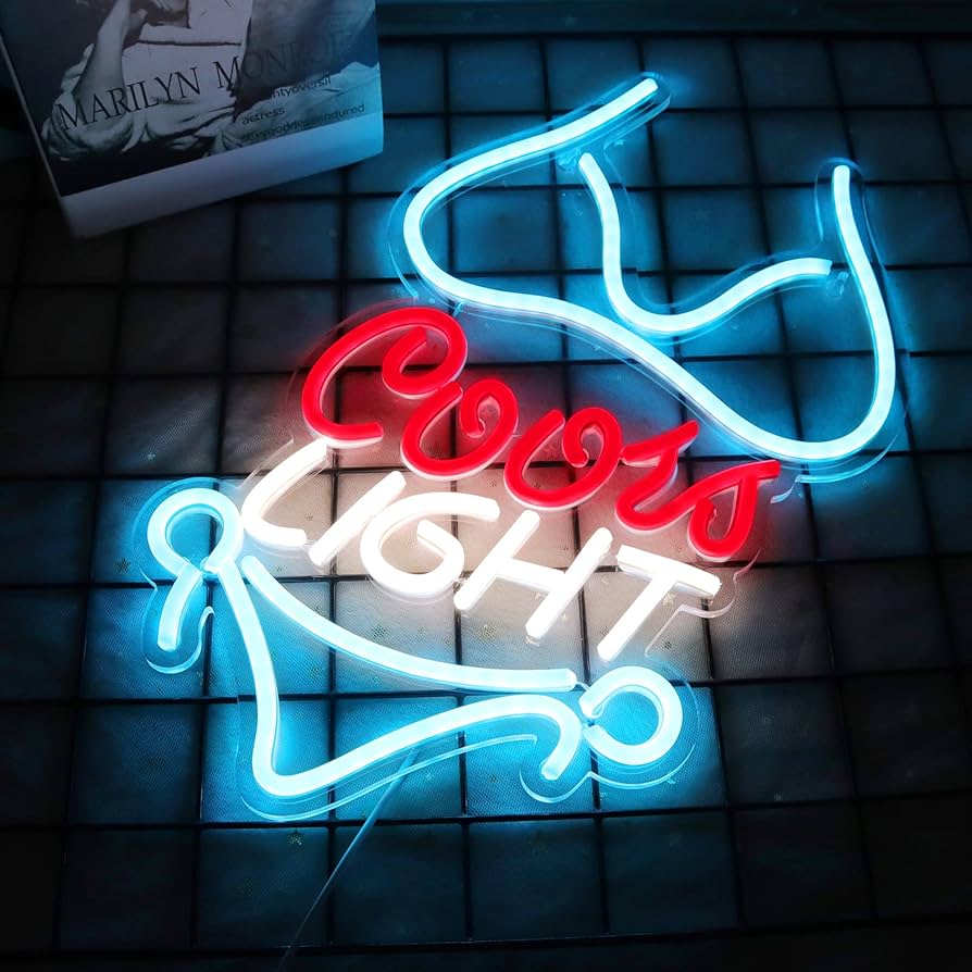 Crs Light Neon Signs 17 * 11 Inch(Azure+Red+White) + Bikini Coors