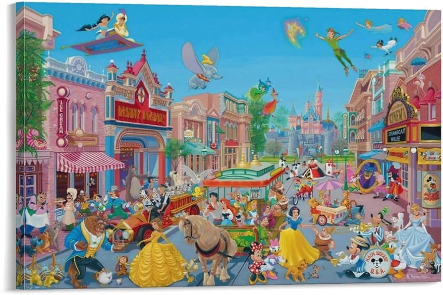 Amazon.co.jp: 西洋絵画ディズニー ディズニーキャラクター大集合芸術