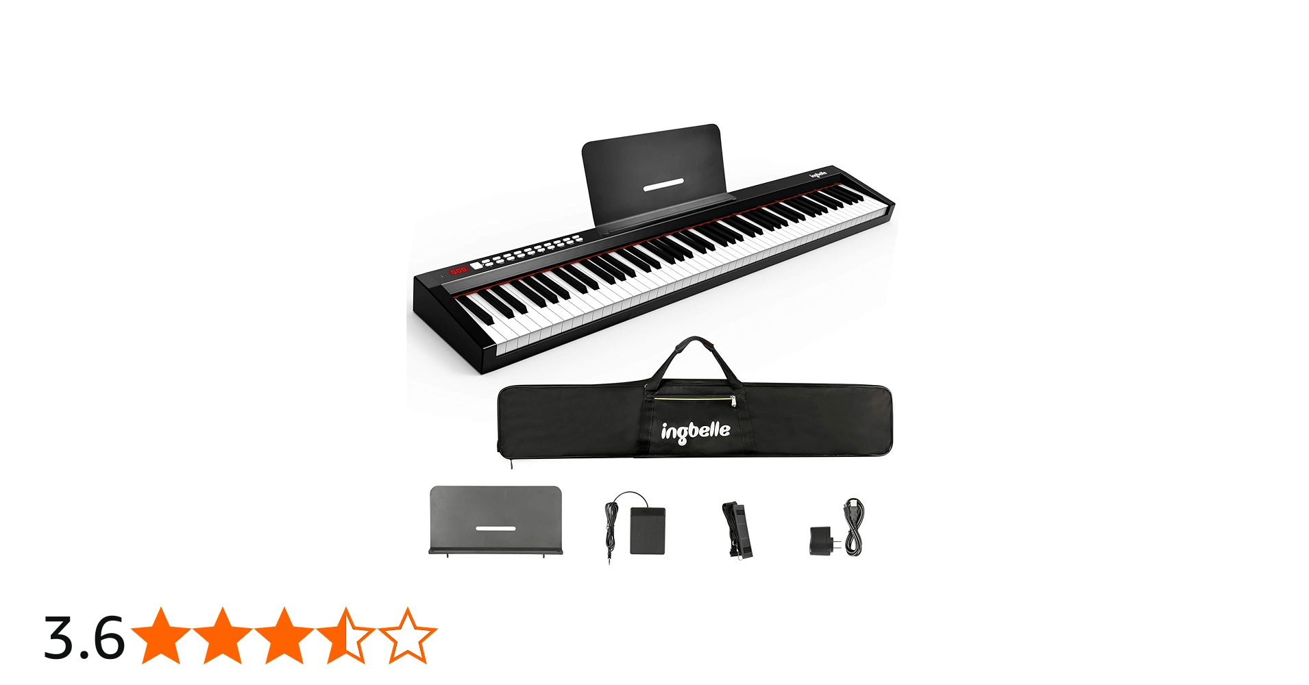 Amazon | Ingbelle 電子ピアノ 88鍵盤 midiキーボード ピアノ 充電式