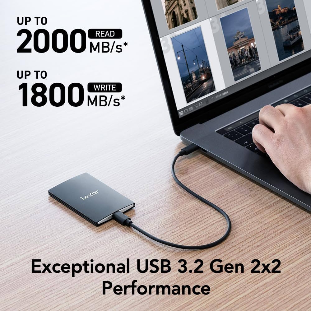 Amazon | Lexar 2TB SL500 ポータブル SSD 最大2000MB/秒 Type-C