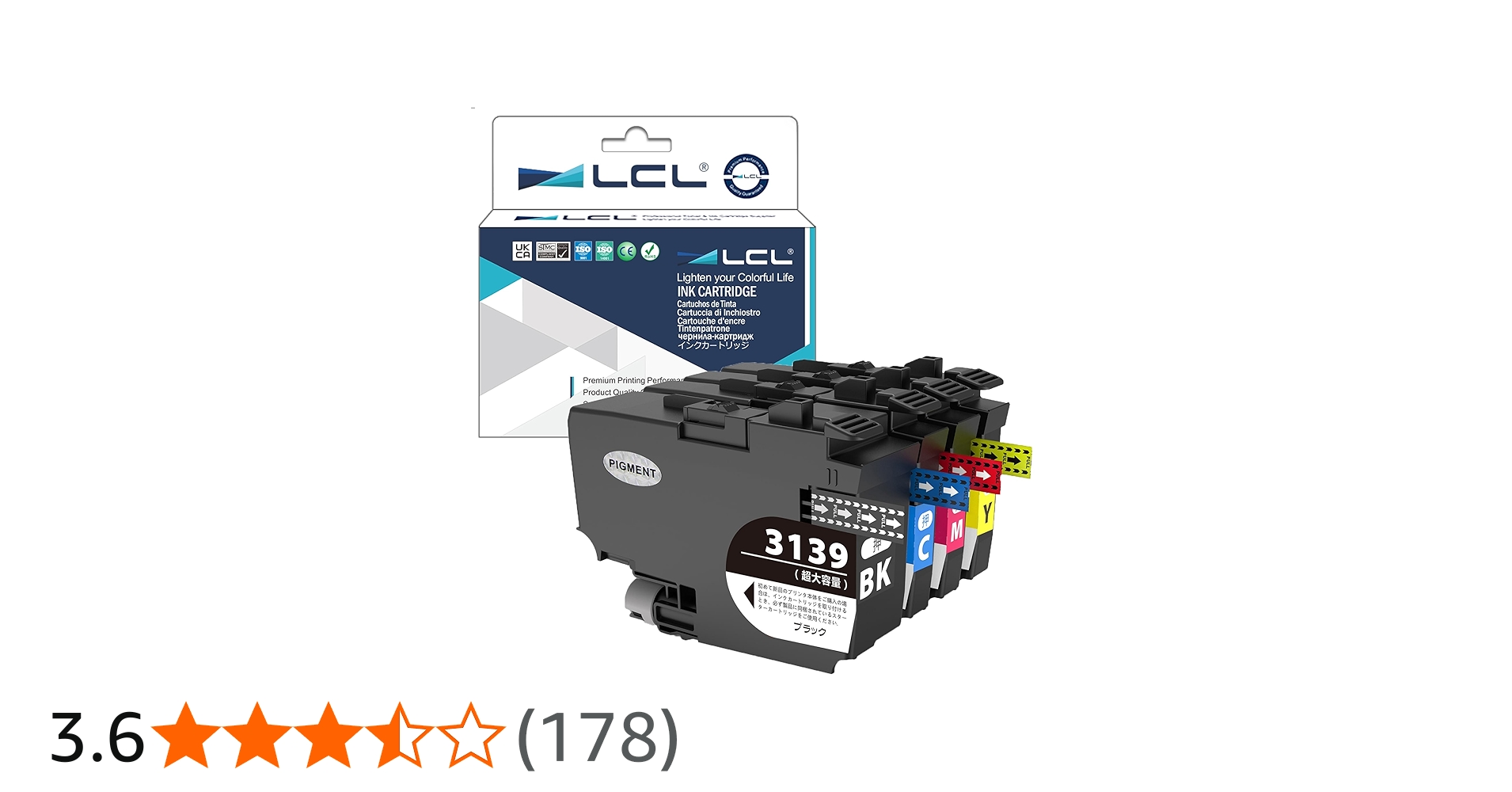 Amazon.co.jp: LCL Brother用 ブラザー用 LC3139-4PK LC3139 顔料 互換
