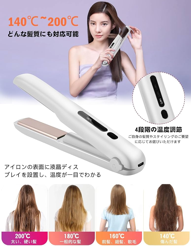 Amazon | コードレス ヘアアイロン 2WAY 18mmプレート カール