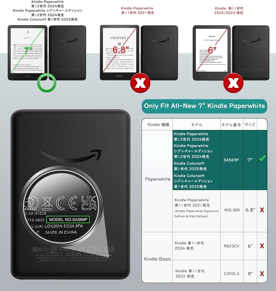 Kindle グリーン マッチャ本体＆ケース Amazon Kindle Case, (2024 and