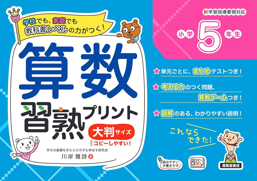 算数習熟プリント 小学5年生 大判サイズ (教科書レベルの力がつく