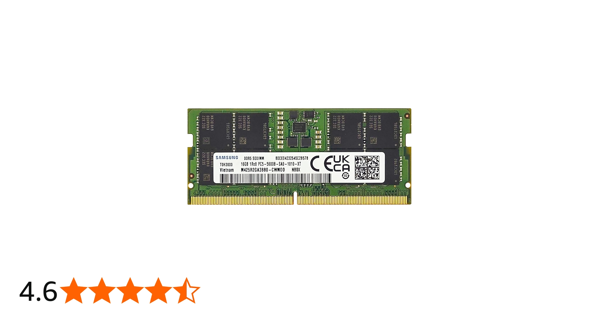 Amazon.co.jp: Samsung 16GB DDR5 5600MHz PC5-44800 CL46 SODIMM 1Rx8