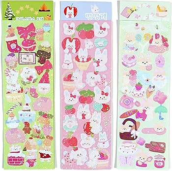 Amazon.co.jp: 【12枚シート 324枚セット】韓国 キャラクター デコ