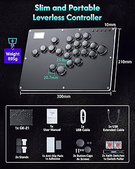 Amazon.com: GuileKeys Leverless Controller Arcade Stick GK-21, All