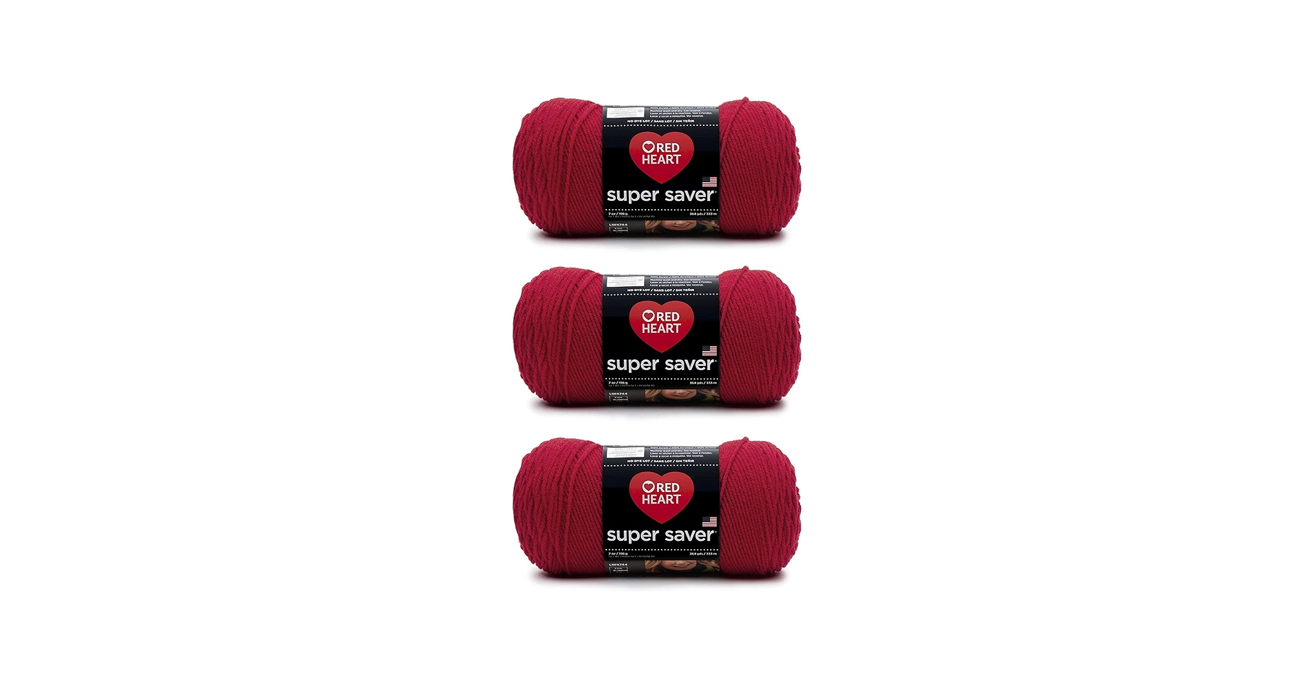 Amazon.com: Red Heart Super Saver Cherry Red Yarn - 3 Pack of 198g