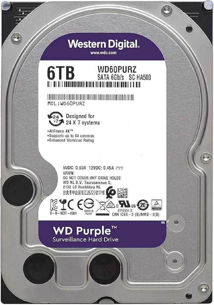 Amazon | Western Digital HDD 6TB WD Purple 監視システム 3.5インチ