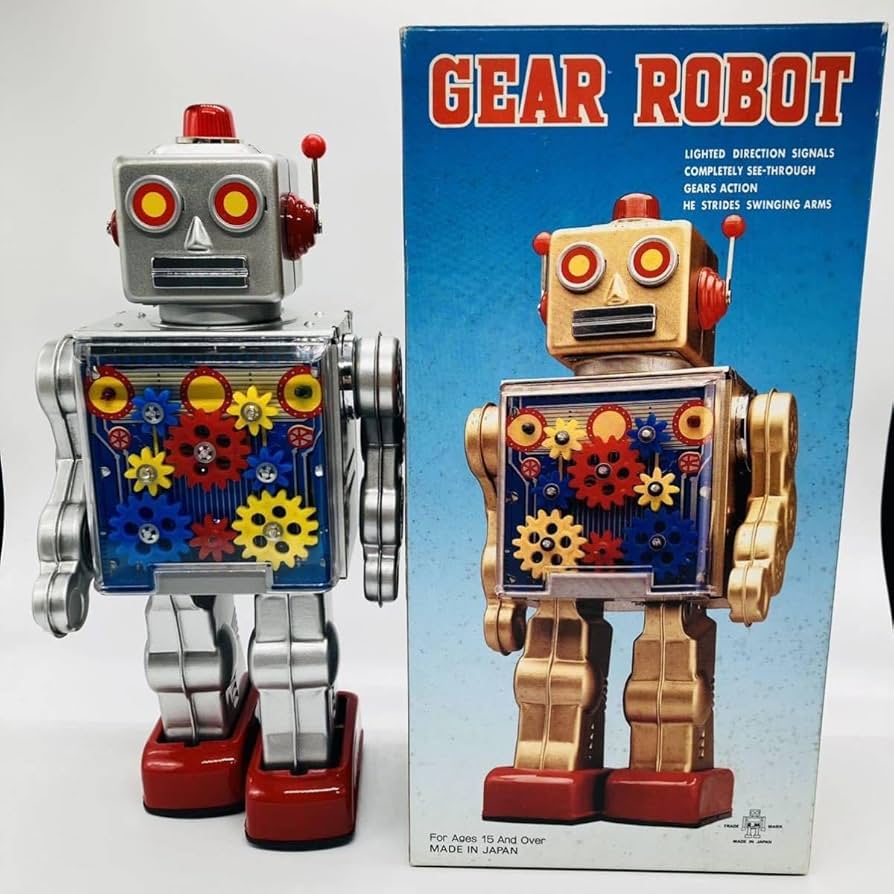 現状品 ピストンロボットⅢ メタルハウス ロボット ブリキ 玩具