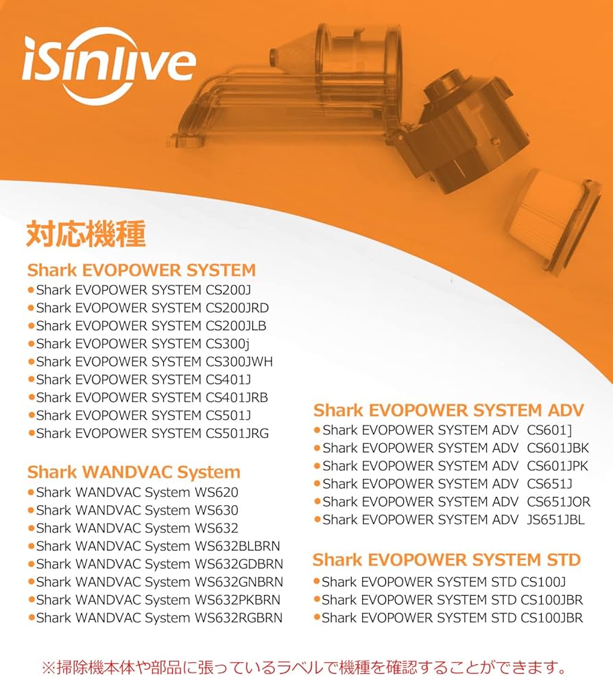 Amazon.co.jp: シャーク 掃除機 XFFWV360J 用 フィルター CS401J